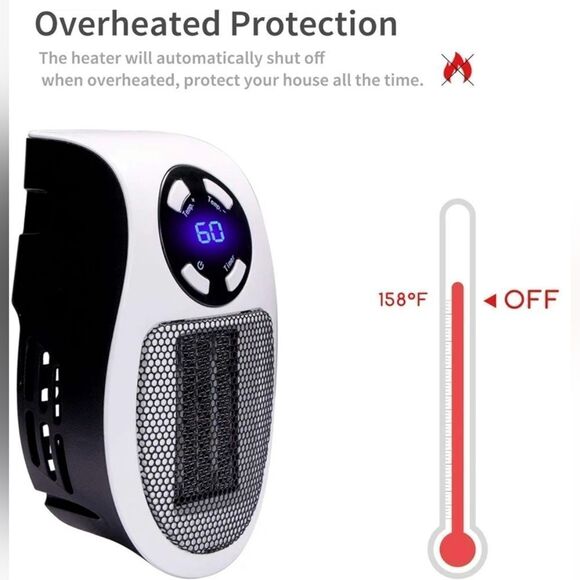 💙NIB Brightown White Portable Wall Outlet Miniature Space Heater - Picture 12 of 13
